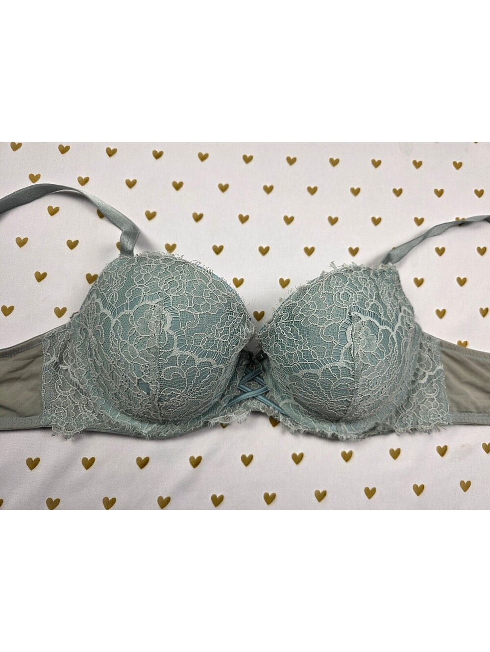 Victorias Secret Dream Angels Sage lace accent Push Up Bra 36C